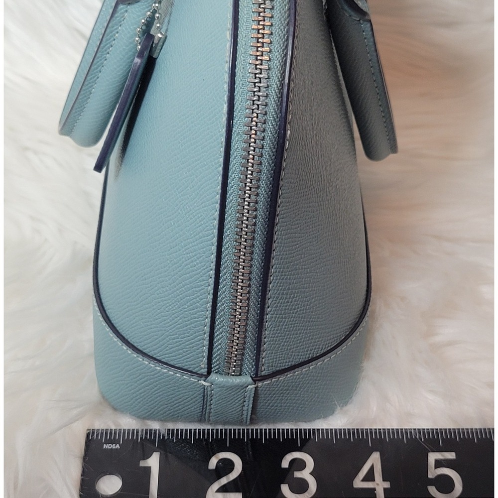 Coach Mini Sierra Satchel Leather Bag Teal/Marine Green Handbag Purse - Picture 5 of 11